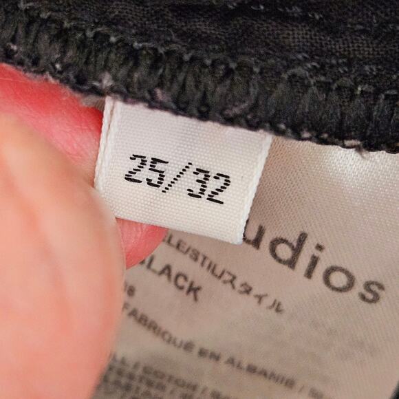 Acne Studios Black Denim Jeans Skinny Ankle | Women's 25 | REPAIRED BELT LOOPS - Picture 8 of 16